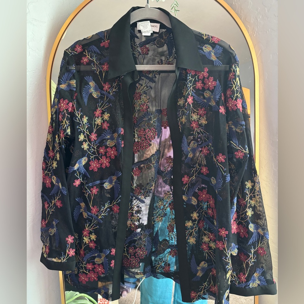 Vintage Sheer Black Cardigan